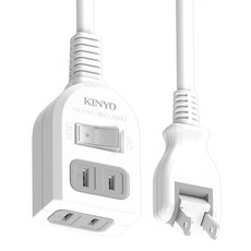 Kinyo 中繼安全延長線, 1.8m, 白色, 1個