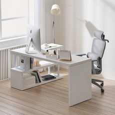 서울소호 유로데스크 1600 책장 세트 방문설치, 화이트