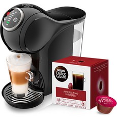 NESCAFE 雀巢咖啡 Dolce Gusto Genio S Plus膠囊咖啡機 黑色+美式咖啡膠囊組, 1004