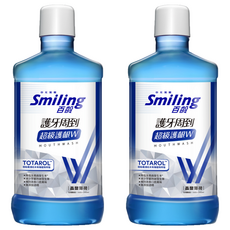 Smiling 百齡 護牙周到漱口水 超級護齦W 晶鹽薄荷 無酒精成分, 750ml, 2瓶