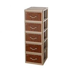 KEYWAY 聯府 核桃木收納櫃 滑輪設計 大容量收納 台灣製, QXL-50, 400mm, 5層