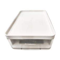 桌面收納盒 小抽屜 17.6 x 11.9 x 5.6cm, 透明色, 1格