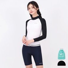 aquatica 女性防磨拉鍊上衣 AQAWJP23001 + 短褲 AQAWLE23005 + 彈性泳帽 + 透明防水袋套組