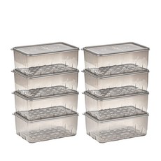 Thx Soyoon 冷凍庫專用密封容器 5號 透明灰, 8個, 1入