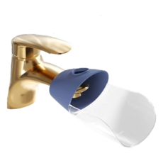 水龍頭引水器 - 深藍色 TPR + PP材質, 7.7 x 13.6 x 7.4cm, 1個