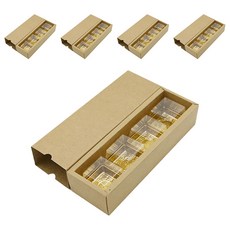 Donna&deco 抽屜式折疊禮物包裝盒 5入 + 和菓子盒 20入 M, 牛皮紙色, 1套