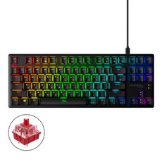 HYPERX Alloy Origin Core RGB 無數字鍵 機械式 電競 有線 鍵盤, 混合色, HX-KB7RDX-KO, 紅軸