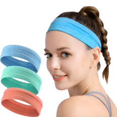 Maums 吸汗機能性運動髮帶, 1套, 藍色 + 薄荷綠 + 橘色