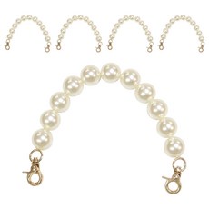 高級珍珠手腕帶 25cm, 5個, 金色 (掛鉤) + 象牙白 (珍珠)