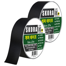 스코라 개퍼 테이프 검정 5cm x 27m, 2개