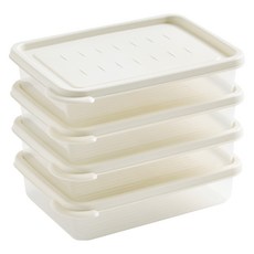 EASY&FREE 可堆疊多用途冷凍庫冰箱整理收納盒 1000ml, 1個, 4個