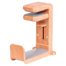 peripower 桌邊夾式頭戴型耳機架, 木紋, 1個