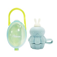 AGAFURA 章魚造型矽膠嘴套+收納盒組, 薄荷綠, 1組