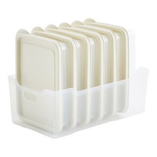 EASY&FREE 冰櫃收納盒 3 號中號 + 低型 1L 6p 象牙色套組, 1套