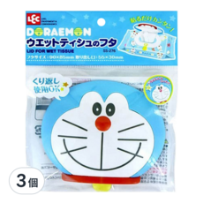 LEC 造型濕紙巾蓋 可重複使用, 小叮噹 藍色 + 白色 + 紅色, 3個