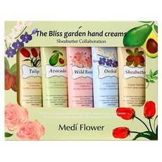 MediFlower The Bliss Garden 護手霜 Set 5件, 乳木果油, 鬱金香, 酪梨, 野玫瑰, 蘭花, 250g, 2組