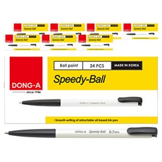 DONG-A Speedy Ball 原子筆 0.7mm 24入, 黑色, 8套