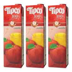 Tipco 泰可 100%蘋果汁 富含多款豐富維生素營養, 1L, 3瓶