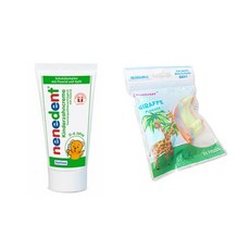 Dentinox NENE DENT兒童牙膏Apple Scent + Animal Chi Room 30p, 1套