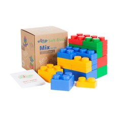 UNiPLAY 抗菌軟積木 MIX系列 24片 - 包含4種顏色, 原色系, 1組