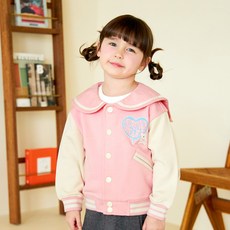 MARI N MORI 兒童款可愛愛心水手領棒球外套