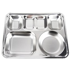不鏽鋼多格餐盤, 銀色, 1個