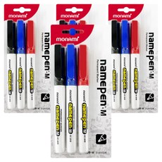 monAmi M號油性筆3入組, 4個, 黑色 + 藍色 + 紅色