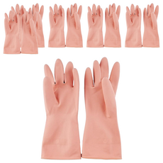 AXIS 艾克思 不分左右手清潔用手套 天然乳膠製 台灣製造, 粉色, L(12.5 x 33cm), 6組