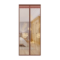 半島良品 魔術膠靜音磁吸防蚊門簾, 刺銹 北歐葉 多色