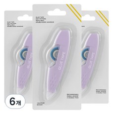 꼬까 파스텔 양면테이프 6mm x 5m, 퍼플, 6개