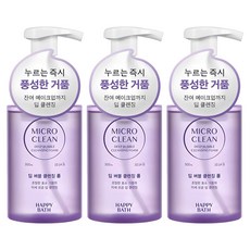 HAPPY BATH 深層泡沫潔顏慕斯, 300ml, 3瓶
