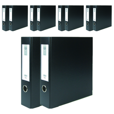 MiDAS HYUNPOONG D型環合成紙板文件夾 名牌型 3孔 A4 7cm, 黑色, 10個