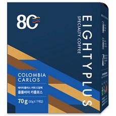 EightyplusCoffee 哥倫比亞卡洛斯濾掛咖啡, 10g, 7包, 1盒
