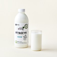 디어팜 유기가공식품 인증 무가당 수제요거트, 1L, 1개입, 1개