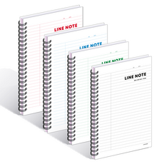 Withna 直紋 RULED PP筆記本 4款 80-0066, 混合顏色, 1套