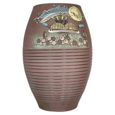 美濃燒 夕照美景花器, 夕照美景 棕色