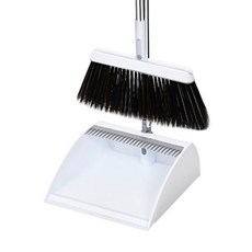 折疊式站立掃把畚箕組 縫隙收納 節省空間 不鏽鋼+塑料材質, 白色, 1個