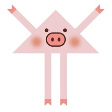 SHIMOYAMA 戶外滌綸風箏 線板100m 風口的飛豬 粉色, 1個