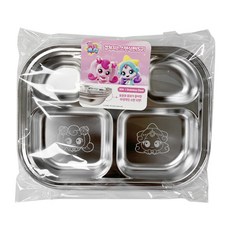 LE BARN 幼兒款流星Catch Tinninping 5格不鏽鋼盤, 1個, 單品, 混色