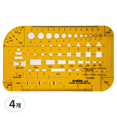 코링 템플레이트 전기기호형판 도형자 200 x 150 mm K-415, 4개