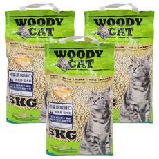 美克斯 WOODY CAT 松木砂, 5KG, 100% 純天然木纖維, FSC 與 PEFC 認證木材, 3包, Unscented