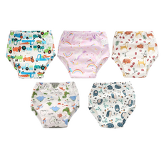 A love 4層一體學習褲 5件入 90cm 棉質 防水, 多色, 1組