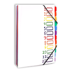 Younivi 24格彩虹便攜式文件夾, 1個, 白色