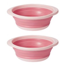小麥購物 摺疊臉盆 C125 大 310g, 粉色, 2個