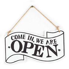 Starium 掛式 OPEN CLOSED 雙面告示牌, 白色, 1個