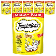템테이션 고양이 메가팩 스낵, 맛있는 닭고기맛, 160g, 6개