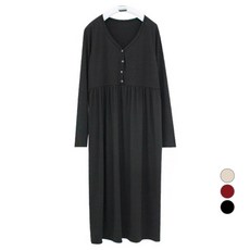 PANG PANG SHOP 孕婦素色長袖連身裙