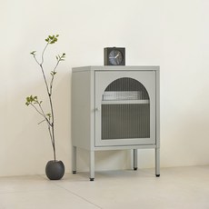 house recipe. Ozen 半橢圓鐵製邊桌, 1個, 米色