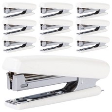 deLi 得力 圓頭迷你釘書機 10號釘 粉彩色系, 白色, 10個