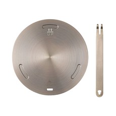 Woni's 圓形電磁爐導熱板 不鏽鋼感應加熱板 20cm + 握把組, 1套, 金色